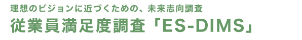 理想のビジョンに近づくための、未来志向調査 従業員満足度調査「ES-DIMS」